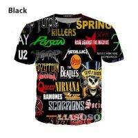 2023 NEW3D พิมพ์ฤดูร้อนใหม่ล่าสุดแฟชั่น Metallica Heavy Metal Rock Band Casual Tops O-Neck T เสื้อ Hip Hop Cool Tshirt