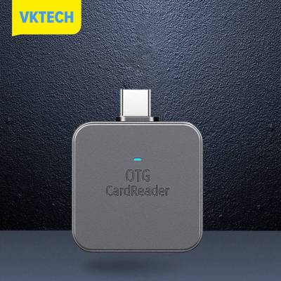 [Vktech] 2-In-1สำหรับการ์ดความจำเครื่องอ่านการ์ดแบบพกพาโทรศัพท์มือถือปลั๊กแอนด์เพลย์เครื่องอ่านการ์ดเครื่องอ่านการ์ดภายนอกสำหรับแท็บเล็ตโทรได้ iPhone Micro Type-C