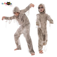 Eraspooky Scary Egyptian Mummies Cosplay Children Fancy Dress Halloween Costume For Kids Bandaged Mummy Party Outfit Boys Girls