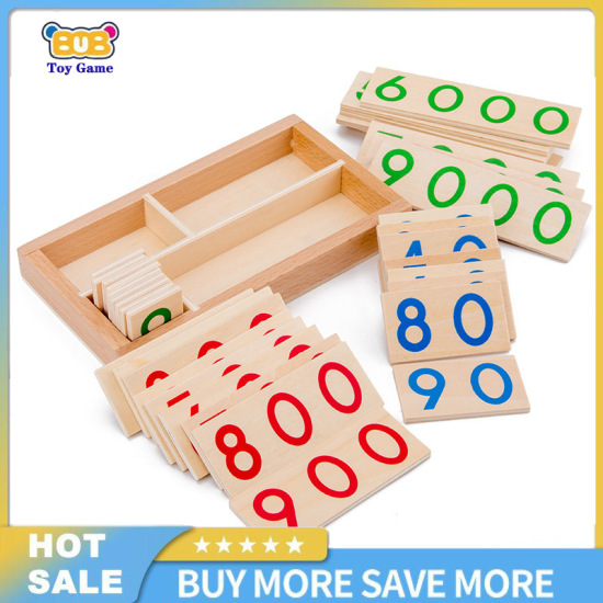 Toy wooden number 1-9000 learning cards math teaching aids early - ảnh sản phẩm 1