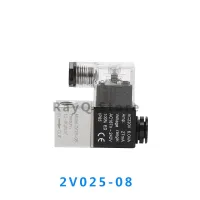 [HOT DUlQWBVNN 560] 2V025 08นิวเมติกโซลินอยด์วาล์วอากาศ1วิธี1ตำแหน่ง1/4 Quot; BSP พร้อม LED 12V 24V AC110V 220V