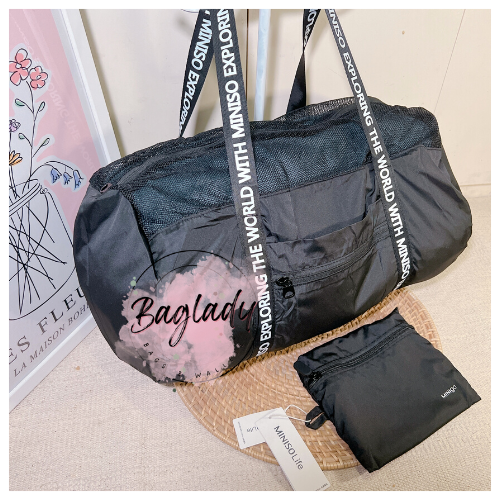 MINISO MINIGO Round Luggage Foldable Bag (Black) Lazada PH