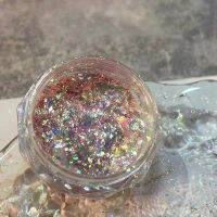 เครื่องสำอางคริสตัลไฟสีชมพูออโรร่าผงโอปอล Chameleon Glitter Flakes สำหรับอายแชโดว์เล็บศิลปะงานฝีมือเรซินแต่งเล็บ Paillettes-Zaiu