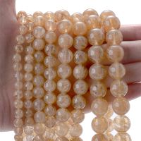 【LZ】 Pedra Natural Beads Rodada Chá Cristal Spacer Beads para Fazer Jóias DIY Encantos Pulseira Colar Acessórios 4/6/8/10/12MM