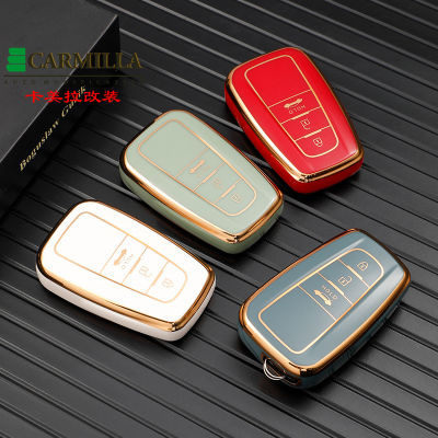 TPU รถสมาร์ท2/3ปุ่มปลอกกุญแจกระเป๋าพวงกุญแจสำหรับ Toyota Prius Camry Corolla C-HR CHR RAV4 Prado Key Protector