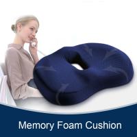 Seat Memory Foam Cushion Pillow Office Chair Back Pain Relief Contoured Posture Corrector Car Seat Chair Hip Massage Pad Sets