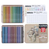Brutfuner 50 Color Metallic Colored Pencils Oil Wood Soft Watercolor Pencil for School Draw Sketch Professional Art Supplies Drawing Drafting