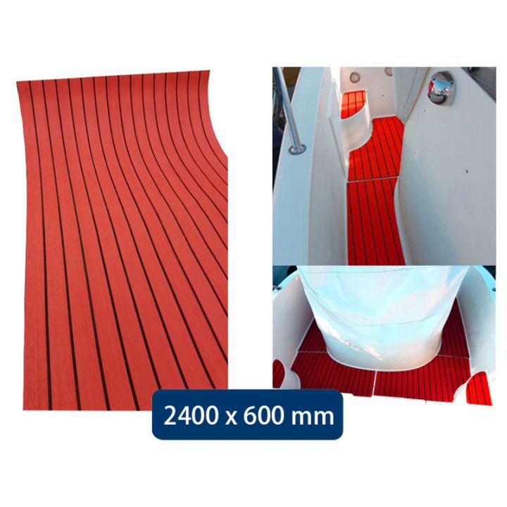 self-adhesive-eva-foam-teak-decking-yacht-marine-flooring-synthetic-boat-floor-mat-2400x450x6mm-red