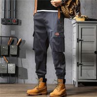 Men Summer Popular Jogging Pants Elastic Waist Washable Relaxed Fit Mid Rise Cargo Pants Thin Men Sports Pants For School