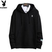 ◙♀❇ Playboy เสื้อกันหนาวมีฮู้ดผ้าคอตตอนพลัสไซส์