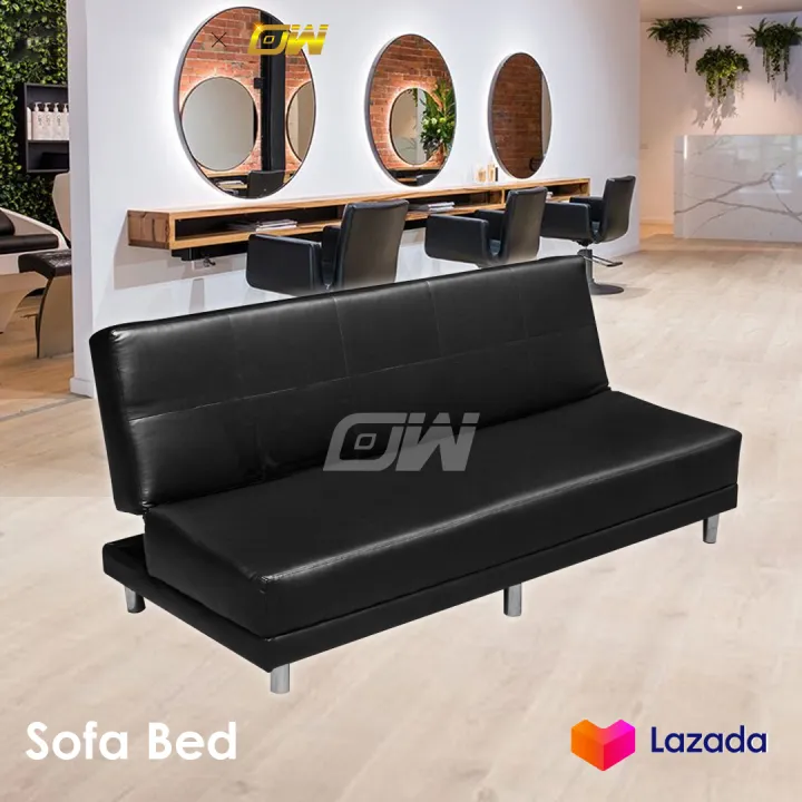 Black Good Leather Sofa Bed Room Sofa Bed Office Sofa Bed Living Room Sofa Bed 3Seater Length