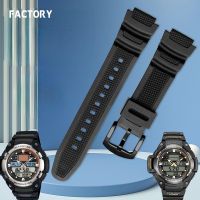 ◕✷ เหมาะสำหรับ Casio SGW-300/400/500 MCW-200H ชายสายนาฬิกาซิลิโคนเรซิ่นอุปกรณ์เสริม