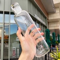 750ML Large Capacity Plastic Water Bottle with Time Marker Cover for Water Drink Transparent Leakproof Drinkware