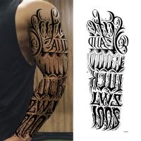 Waterproof Temporary Large Arm Sleeve Tattoo Black Totem Tattoo Sticker Full Arm Totem Fake Tattoo For Men Women