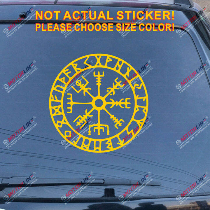 Vegvisir Viking Runic Compass Decal Sticker Viking Odin Norse Norway