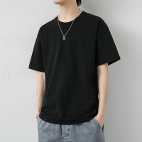 Summer short-sleeved t-shirts male contracted fashion 2023 new cotton big yards round collar joker loose half sleeve render unlined upper garment --ntx230801✽