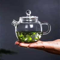 Eco friendly 150ml Reusable Mini glass teapot with Stainless Steel Infuser