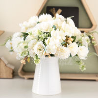 【cw】European Cuju Rose Silk Artificial Flower Wedding Bride Holding Decorative Bouquet Room Garden Desktop Arrangement Fake Flowers