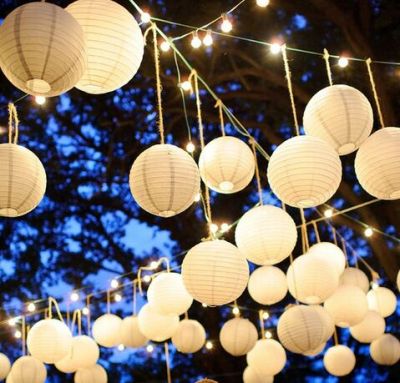 【cw】paper balls Chinese Round Paper Lanterns for Wedding Party Home Hanging Decoration lamps round wedding paper lantern