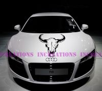 For Universal Cow Skull Decal Hood Stripe Any Car Decals Stickers Racing Graphic