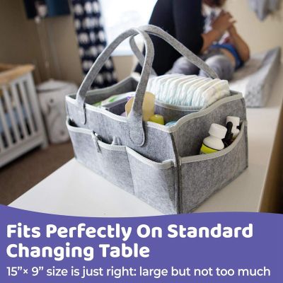 (In stock)Baby Diaper Caddy Organizer Portable Holder Bag for Changing Table