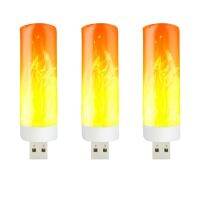 （SPOT EXPRESS）เปลวไฟ LED USB จำลอง,แบบไดนามิกภายในหลอดไฟกระพริบอุปกรณ์ตกแต่งสวนอัคคีภัยแสงกลางคืนตกแต่ง