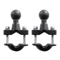 2X Motorcycle Handle Bar Rail Mount 37mm Width U-Bolt Mounting Base with 1 Inch Ball for Gopro GPS Work for Ram Mounts