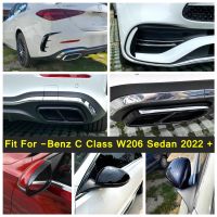 กันชนหลังสปอยเลอร์ หางท่อไอเสียกระจกมองหลังสำหรับ -Benz C Class W206ซีดาน2022 2023อุปกรณ์เสริม