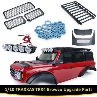 YEAHRUN TRX4 Body Decoration Bearing Roof Light Bar Window Grid Rearview Lens for TRX-4 Browco 1/10 RC Car Parts
