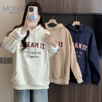 Moyan Sports เสื้อฮู้ด เสื้อแขนยาวอบอุ่น หลวมและสบาย สไตล์ น่ารัก ทันสมัย เท่ WWY239346Y 39Z230927