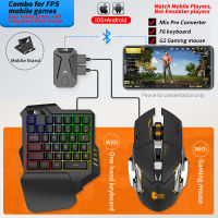 Mix PorLite PUBG Mobile Gaming Keyboard and Mouse Set RGB Backlit Keyboard and Mouse with Converter Adapter Set for PS4 PS5