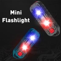 ☂◈☃ Mini LED Flashlight USB Rechargeable Bike Light Portable Pocket Flashlight Keychain Lamp Bicycle Taillight Flash Warning Light