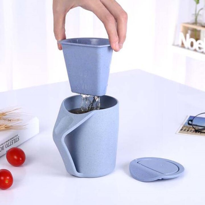 high-end-cups-ชุดถ้วยชาฟางข้าวสาลีจีนพร้อมฝาจานรอง-infuser-ancientstyle-office-cup-260ml-creative-teacup