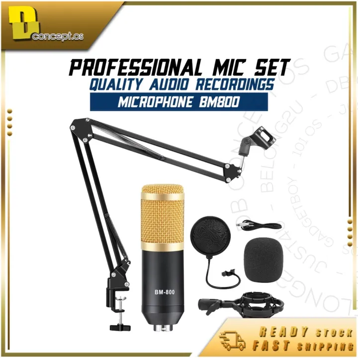 BM800 CONDENSER MICROPHONE BUNDLE STUDIO RECORDING BROADCASTING MIC