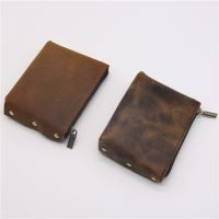 ✕ Jioymeo Men Wallet Genuine Leather Coin Purses women Male Small Change Mini Zipper Money Bag Pocket Wallets Key Holder Handmade