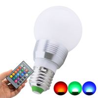 【✆New✆】 lan84 หลอดไฟ Led E27 E14โคมไฟ3W 5W Rgb 16ไฟ Led เปลี่ยนสีได้110V 220V สปอตไลท์หลอดไฟ Rgb Led การตกแต่งบ้านควบคุมด้วยรีโมท Ir