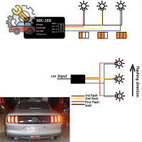 MLE Chase Flash MODULE BOX 3ขั้นตอนลำดับสากลสำหรับไฟเลี้ยวรถยนต์