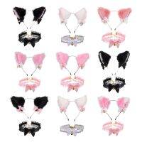 【FCL】♛∏♝ Ear Bow Headband with Choker Necklace Costume Set Masquerade Headdress