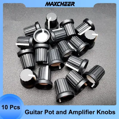 10Pcs Black Guitar Pot and Amplifier Knobs AMP Volume Tone Control Speed Knobs for Guitar Bass Guitar Bass Accessories