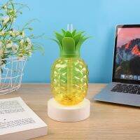 500ml Pineapple Water Bottle With Straw Juice Cold Drinking Bottle Cup Lid Plastic Tropical Hawaii Party Decor