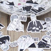 40 pieces black and white hand-painted sketch handsome cool man face 2018 stickers refrigerator luggage car refrigerator DIY