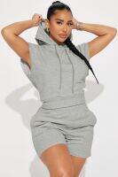 Womens Casual Hooded 2 Piece Outfits Short Sleeve Hoodie Sweatshirt Top+Jogging Shorts Workout Sets Tracksuits 2023 Sweatsuit