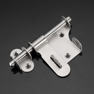 【LZ】 Gate Staple Hasp Durable Slide Bolt Stainless Steel Practical Door Latch Hardware Home Lock Safety Trumpet Anti-theft