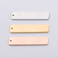 Gold Colorback Stainless Steel Stamping Blank Squar Rectangular Blank Pendant Single Hole Mirror Polishing For Engraving 20pcs