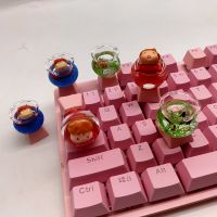 （Miss qis keycap）กุญแจสำหรับหมวกคีย์บอร์ดแบบกลไกงานแฮนด์เมด Pbt ดีไซน์ของช่างฝีมือน่ารักน่ารักน่ารัก Kawaii Cherry Mx ESC Keycap 1ชิ้นกุญแจ Ca Diy