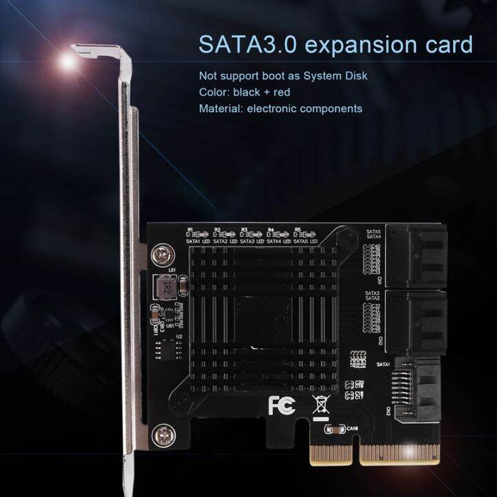 pcie-to-5-port-sata-iii-6-gbps-sata-controller-expansion-card-computer-chassis-adapter-card-jmb585-with-5-cables