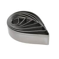 Austin Rose Cutter Cake Decoration Tools 7 Pcs Stainless Steel Water Drop Shape Fondant Flower Molds Petal Stencils Cookie H858