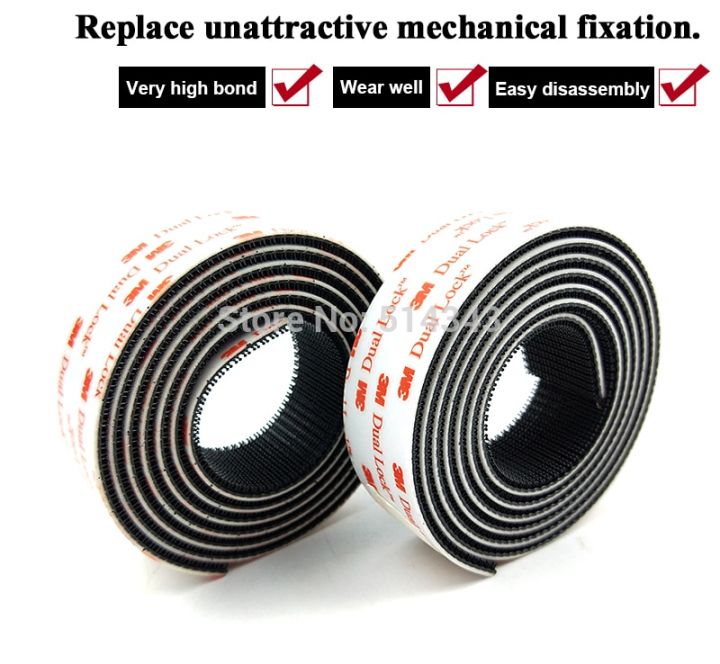 sj3551-black-dual-lock-type-400-mushroom-reclosable-fastener-tape-bacing-vhb-adhesive-tape-1-in-wide