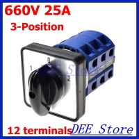 ‘；【=- 660V 25A 12 Terminal 3 Position Rotary Contarol Cam Universal Combination Switch