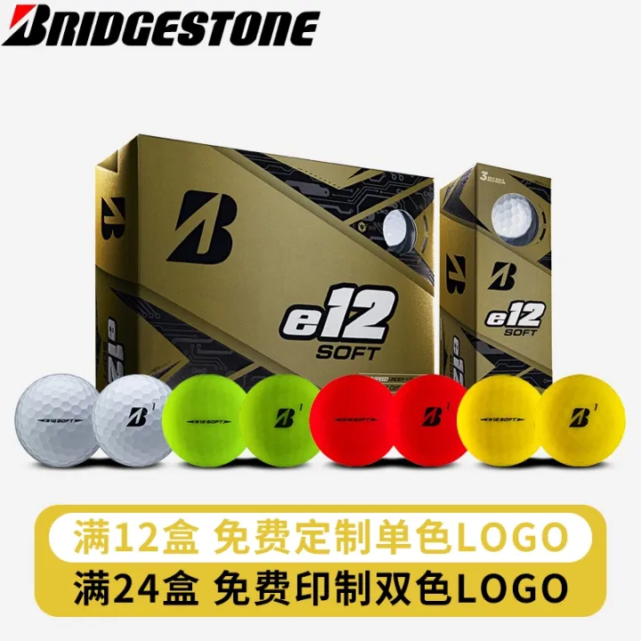 Bridgestone ของแท้ Bridgestone Golf E12 At  11:45สามชั้นของเกมบอลผิวด้านทำจากยางสามารถปรับแต่งโลโก้ได้ | Lazada.co.th